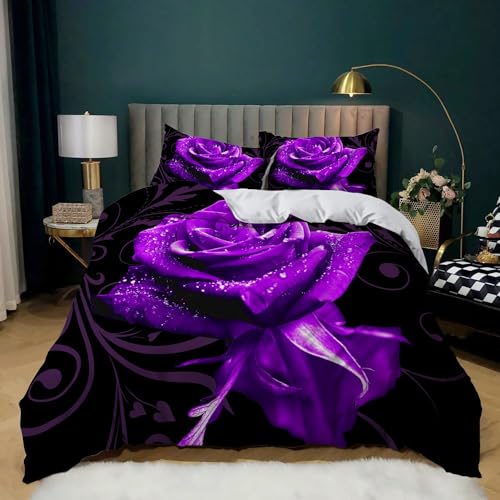 XCQHZYQ Bettwäsche 180x200 cm Lila Rose Bettbezug, Weich Bequem Bettwäsche-Sets für Teenager Erwachsene, Mikrofaser Bettdeckenbezug mit 2 Kopfkissenbezug 80x80 cm XCQHZYQ Bettwäsche 180x200 cm Lila Rose Bettbezug, Weich Bequem Bettwäsche-Sets für Teenager Erwachsene, Mikrofaser Bettdeckenbezug mit 2 Kopfkissenbezug 80x80 cm von XCQHZYQ