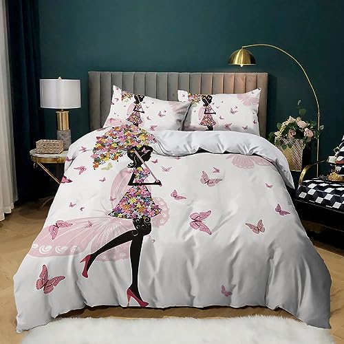 XCQHZYQ Bettwäsche 180x200 cm Schmetterlingsmädchen Bettbezug, Weich Bequem Bettwäsche-Sets für Teenager Erwachsene, Mikrofaser Bettdeckenbezug mit 2 Kopfkissenbezug 80x80 cm XCQHZYQ Bettwäsche 180x200 cm Schmetterlingsmädchen Bettbezug, Weich Bequem Bettwäsche-Sets für Teenager Erwachsene, Mikrofaser Bettdeckenbezug mit 2 Kopfkissenbezug 80x80 cm von XCQHZYQ