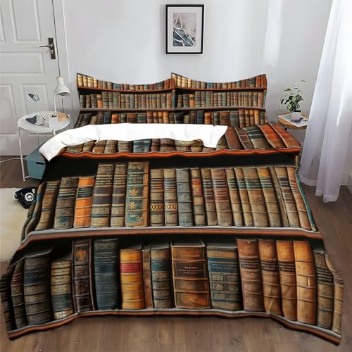 XCQHZYQ Bettwäsche 3teilig 200x200 cm Retro Bibliothek Bücherregal 3D Motiv Bettwäsche Set Aesthetic Baumwolle Polyester Modern Bettbezüge und 2 Kissenbezüge 80x80 cm XCQHZYQ Bettwäsche 3teilig 200x200 cm Retro Bibliothek Bücherregal 3D Motiv Bettwäsche Set Aesthetic Baumwolle Polyester Modern Bettbezüge und 2 Kissenbezüge 80x80 cm von XCQHZYQ