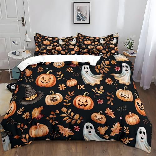 XCQHZYQ Bettwäsche-Sets 155x220 cm Halloween Kürbis Geist Bettwäsche Weiche Polyester Baumwolle Allergiker 3 Teilig Bettbezug mit Reißverschluss für Teenager Erwachsene XCQHZYQ Bettwäsche-Sets 155x220 cm Halloween Kürbis Geist Bettwäsche Weiche Polyester Baumwolle Allergiker 3 Teilig Bettbezug mit Reißverschluss für Teenager Erwachsene von XCQHZYQ