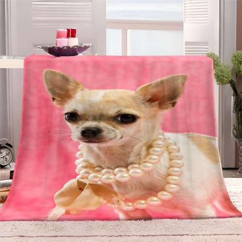 XCQHZYQ Decke Sofa Kuscheldecke Chihuahua-Hund 130x150 cm Warm Sherpa Sofaüberwurf Decke, Dicke Sofadecke Couchdecke, Flauschige Wohndecke für Couch von XCQHZYQ