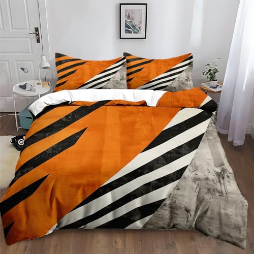 XCQHZYQ Erwachsene Bettwäsche 155x220 cm Geometrisches Patchwork-Muster 3D Print Betten Set 3 teilig Bettwäsche Set Baumwolle Polyester Bettbezug mit 2 Kissenbezug von XCQHZYQ