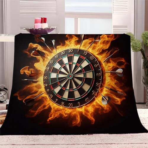 XCQHZYQ Kuscheldecke Flame Dartscheibe Schwarz 130x150 cm Flauschig Decke Fleecedecke Warme Sofa Decke, Kuschlige Wohndecke Weich Wohnzimmer Couchdecke von XCQHZYQ