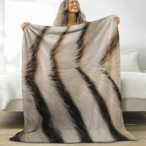 XCQHZYQ Kuscheldecke Flauschig Decke, Wohndecke Flanelldecke Tierdruck Zebra Mikrofaser Flauschig Warm Schwarz Weiß Sofadecke Wurfdecke 220x240 cm für Bett und Couch von XCQHZYQ