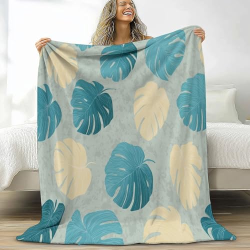 XCQHZYQ Kuscheldecke Flauschig Decke, Wohndecke Flanelldecke Vintage Monstera-Blätter Mikrofaser Flauschig Warm Hellblau Sofadecke Wurfdecke 200x230 cm für Bett und Couch XCQHZYQ Kuscheldecke Flauschig Decke, Wohndecke Flanelldecke Vintage Monstera-Blätter Mikrofaser Flauschig Warm Hellblau Sofadecke Wurfdecke 200x230 cm für Bett und Couch von XCQHZYQ