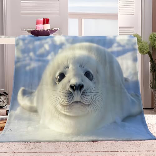 XCQHZYQ Kuscheldecke Schnee Robbe Weiß 150x200 cm Wohndecke Flauschig Decke Weiche Sofadecke Mikrofaser Fleecedecke Warm Langlebig als Couchdecke Bettüberwurf XCQHZYQ Kuscheldecke Schnee Robbe Weiß 150x200 cm Wohndecke Flauschig Decke Weiche Sofadecke Mikrofaser Fleecedecke Warm Langlebig als Couchdecke Bettüberwurf von XCQHZYQ