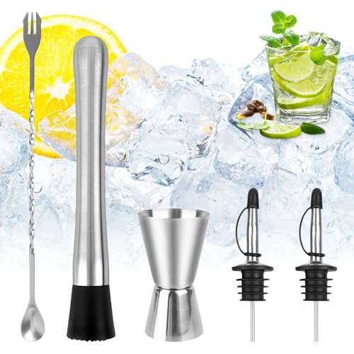 XCRPRT Cocktail-Set, Edelstahl, 5-teilig, Cocktail Zubehör, Silber, Bar Tool Set, 10363131 von XCRPRT