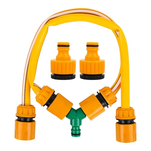 Mischbatterie Schlauchverbinder, Mix Heißes & Kaltwasser 2 in 1 Gartenschlauch Rohr, Schlauchende Schnellverbinder, 2 in 1 Gewindehahnverbinder Y Splitter Verbinder Schlauchanschluss Set für Mischbatterie Schlauchverbinder, Mix Heißes & Kaltwasser 2 in 1 Gartenschlauch Rohr, Schlauchende Schnellverbinder, 2 in 1 Gewindehahnverbinder Y Splitter Verbinder Schlauchanschluss Set für von XCRPRT