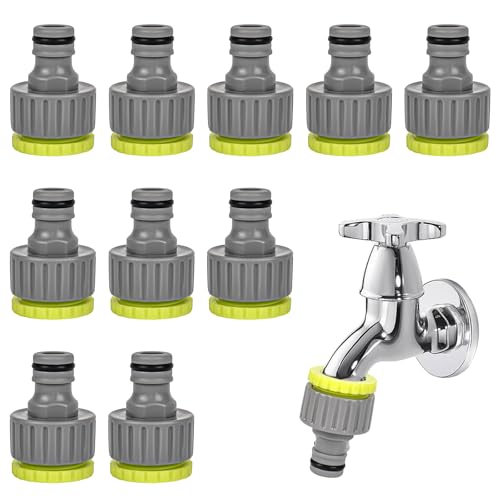 XCRPRT 10 Stück Wasserhahn Adapter, Garten Wasserhahnanschluss, Schlauchverbinder Anschluss Set, 1/2 Zoll 3/4 Zoll Kunststoff Schlauchanschluss, 2-in-1 Schraubgewinde Hahnverbinder für Bewässerungs XCRPRT 10 Stück Wasserhahn Adapter, Garten Wasserhahnanschluss, Schlauchverbinder Anschluss Set, 1/2 Zoll 3/4 Zoll Kunststoff Schlauchanschluss, 2-in-1 Schraubgewinde Hahnverbinder für Bewässerungs von XCRPRT