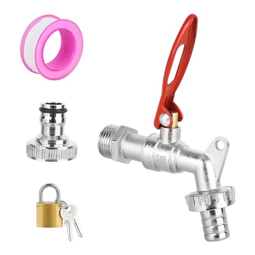 XCRPRT Kugelauslaufhahn, 1/2 Zoll Wasserhahn Garten Messing, Universal Garten Wasserhahn, Abschliessbarer Wasserhahn mit Auslaufhahn 3/4 Zoll für Garten Waschmaschine Regentonne XCRPRT Kugelauslaufhahn, 1/2 Zoll Wasserhahn Garten Messing, Universal Garten Wasserhahn, Abschliessbarer Wasserhahn mit Auslaufhahn 3/4 Zoll für Garten Waschmaschine Regentonne von XCRPRT