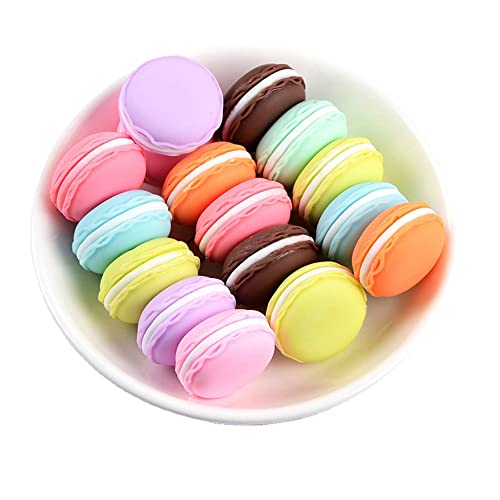 XCSJ 16 Stück Realistische Künstliche Macaron 2.5 * 1.3cm, Mini Fake Macaron Modell Makronen Simulation Künstlichen Kuchen Süß Bunt Macaron Für Fotografie-Requisiten, Home Party Dekor, 8 Farben von XCSJ