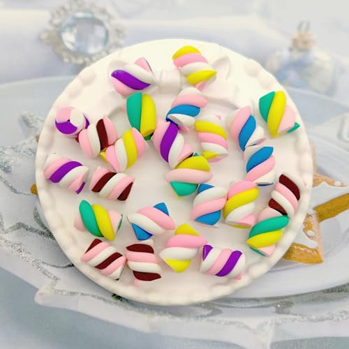 XCSJ 25 Stück Künstlich Candy Realistische Künstliche Lebensmittel Süßigkeiten Marshmallow Künstliche simuliertes Dessert Requisiten für Zuhause, Küche, Dekoration,DIY,Handyhülle, Scrapbooking von XCSJ