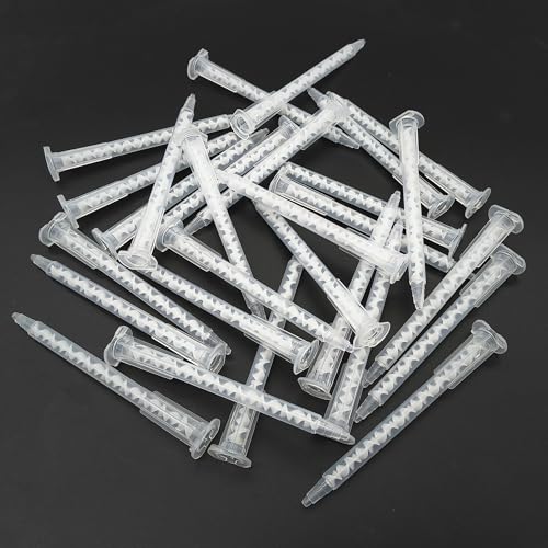 XCSJ 30 Pcs MA5.4-17S Mischerdüsen 1:1 Mischdüse Mischerspitzen Kunststoffkleber Mischrohr Mischrohr der MA-Serie Mit Mischdüse Statikmischer Mischdüsen 103 mm Länge (Transparent 1) von XCSJ