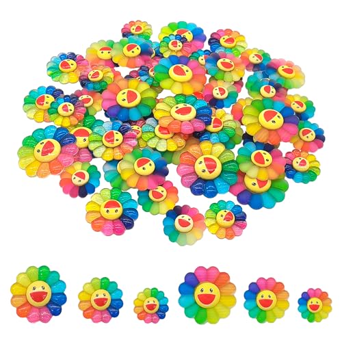 XCSJ 60 Stück Mini Harz Blumen Für Handwerk, Flatback, 3 Größen, Mini Blumen Deko Micro Blumen Harz Blumen Dekoration Verzierungen Für Nagelkunst, DIY Handwerk, Scrapbooking (Blumen) von XCSJ