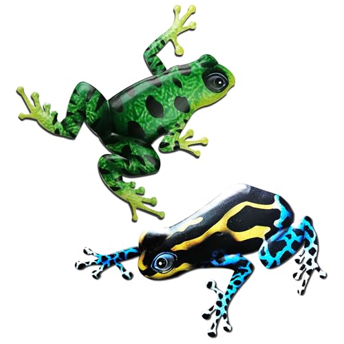 XCSJ Metall Frosch Wanddekoration Eisen Frosch Skulptur Wandkunst Hängend Wandskulptur Skulptur Wanddekoration Outdoor Garten Frosch Ornamente für Zaun, Garten, Hof, Home,Schlafzimmer- 2 Pcs (A) von XCSJ