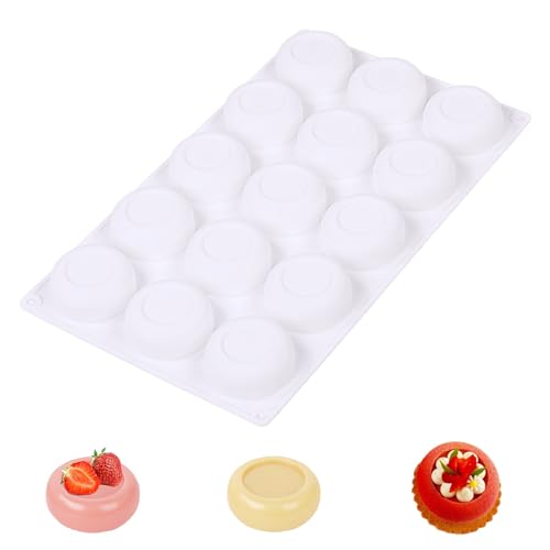 XCSJ Runde Silikonform 15 Löcher Runde Form 3D Kuchenform Mousse Dessert Backformen Schokoladenform Backformen Silikon Diy Mold Pudding Silikon Formen Für Schokolade, Pudding, Mousse, Gelee von XCSJ