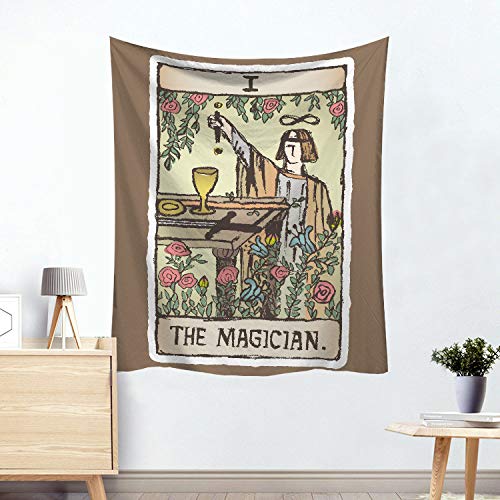 Tapestry Wall Hanging,Große Größe Der Magier Tarot Wandteppich Wandbehang Psychedelische Wahrsagerei Wand Tuch Teppich Bedspread Strand Handtuch Home Decor Decke Wandteppich Schlafen Pad, 180Cmx230Cm von XCSLH