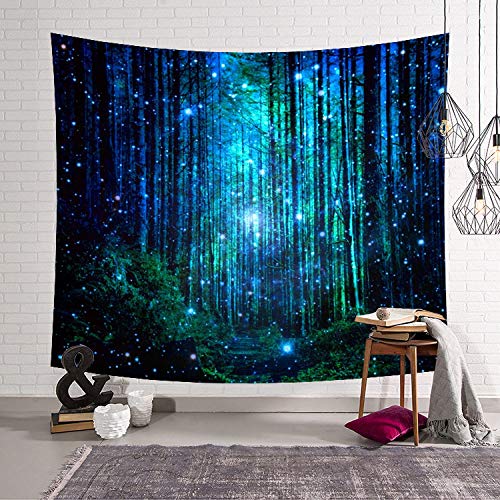 XCSLH Tapestry Wall Hanging,Kreative Fluoreszierende Wald Tapisserie Wandbehang 3D-Druck Wandtuch Landschaft Wandteppiche Wohnkultur Große Wandteppich Yoga Matte, 150Cmx200Cm von XCSLH