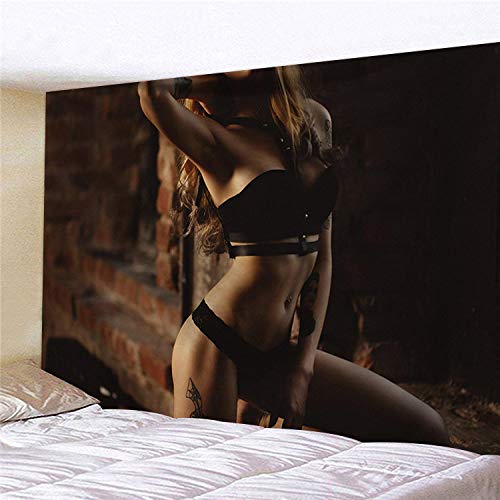 XCSLH Tapestry Wall Hanging,Kreative Sexy Frau 3D Gedruckt Wandteppich Große Größe Strand Tuch Teppich Yoga Matte Nordic Home Kunst Wand Hintergrund Wandteppiche Dekor, 150Cmx200Cm von XCSLH