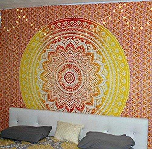 XCSLH Tapestry Wall Hanging,Psychedelic Orange Gelb Mandala Muster Wandbehang Wandteppich Großen Strand Werfen Teppich Hippie Home Decor Mandala Wandteppich Decke, 180X230Cm XCSLH Tapestry Wall Hanging,Psychedelic Orange Gelb Mandala Muster Wandbehang Wandteppich Großen Strand Werfen Teppich Hippie Home Decor Mandala Wandteppich Decke, 180X230Cm von XCSLH