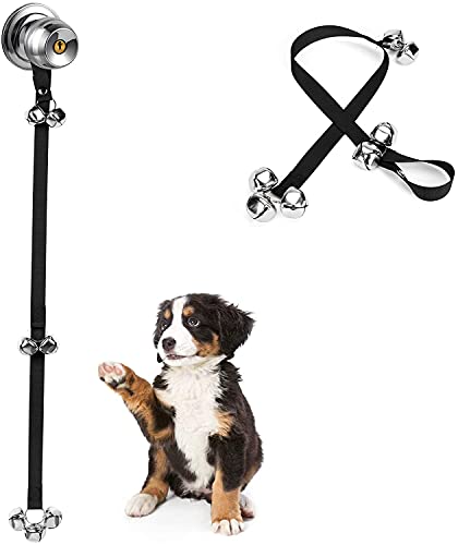XCSSKG Hundeglocke für Training, Premium Welpe Verstellbare Türglocken für Hunde mit 7 Glocken und 3 Druckknöpfen für kleine, mittlere und große Hunde gehen im Freien, Schwarz XCSSKG Hundeglocke für Training, Premium Welpe Verstellbare Türglocken für Hunde mit 7 Glocken und 3 Druckknöpfen für kleine, mittlere und große Hunde gehen im Freien, Schwarz von XCSSKG