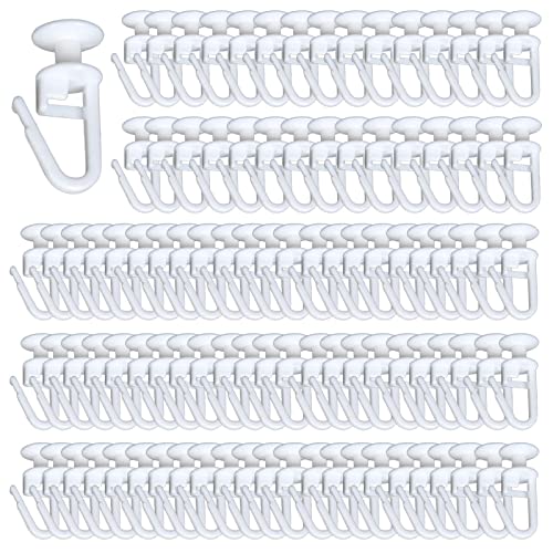 100 Gardinenhaken Vorhanggleiter Aus Kunststoff Vorhanggleiter für Schienen Mit Innendurchmesser Größer 11mm Meistens für Vorhänge Verwendet Kann Auch für Bettvorhänge Verwendet Werden(Weiß) von XCVCVB