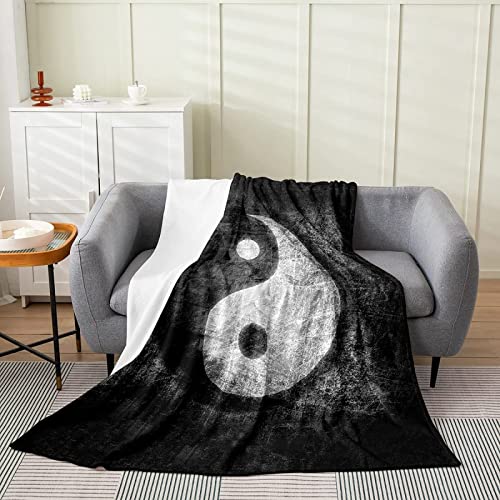 Kuscheldecke 130x150 Yin Und Yang, Flanell Fleecedecke 3D Schwarz Und Weiß Weiche und Warme Decke, als Sofadecke Wohndecke Tagesdecke Wolldecken, für Kinder Erwachsene von XCWDC