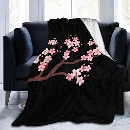 Kuscheldecke 150x200 Japan, Flanell Fleecedecke 3D Kirschblüten Weiche und Warme Decke, als Sofadecke Wohndecke Tagesdecke Wolldecken, für Kinder Erwachsene von XCWDC