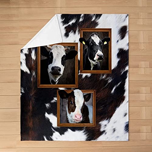 Kuscheldecke 150x200 Kühe, Flanell Fleecedecke 3D Pelz Weiche und Warme Decke, als Sofadecke Wohndecke Tagesdecke Wolldecken, für Kinder Erwachsene von XCWDC