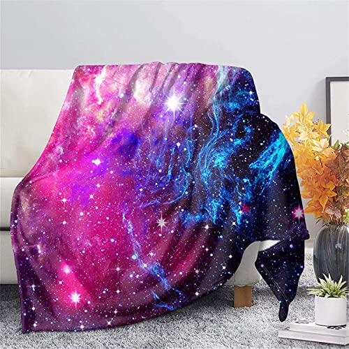 Kuscheldecke 150x200 Lila Sternenhimmel, Flanell Fleecedecke 3D Himmelskörper Weiche und Warme Decke, als Sofadecke Wohndecke Tagesdecke Wolldecken, für Kinder Erwachsene von XCWDC