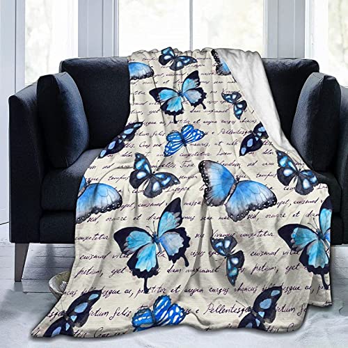 Kuscheldecke 150x200 Schmetterling, Flanell Fleecedecke 3D Blau Weiche und Warme Decke, als Sofadecke Wohndecke Tagesdecke Wolldecken, für Kinder Erwachsene von Bedsure