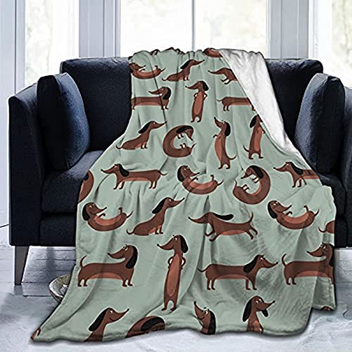 Kuscheldecke 180x200 Dackel, Flanell Fleecedecke 3D Interessant Weiche und Warme Decke, als Sofadecke Wohndecke Tagesdecke Wolldecken, für Kinder Erwachsene von XCWDC