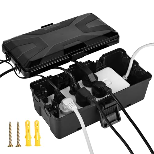 Außenbereich Elektrobox,IP54 Wasserdichte Outdoor Outlet Covers, Wetterfeste Verlängerungskabel Abdeckungen Schützen Steckdose,Große Kabelbox Wasserdicht 26.1 x 15 x 9.4cm- Schwarz Außenbereich Elektrobox,IP54 Wasserdichte Outdoor Outlet Covers, Wetterfeste Verlängerungskabel Abdeckungen Schützen Steckdose,Große Kabelbox Wasserdicht 26.1 x 15 x 9.4cm- Schwarz von XCWTBL
