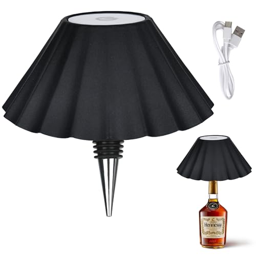 LED Kabellose Flaschenlampe Aufsatz Aufladbar,5200 mAh RGB Dimmbare Tischleuchte Mit Touch Control IP54,3 Colo Tragbare Lampenschirm Flaschen Für Indoor-Outdoor Restaurant, Bar, [Energieklasse A] von XCWTBL
