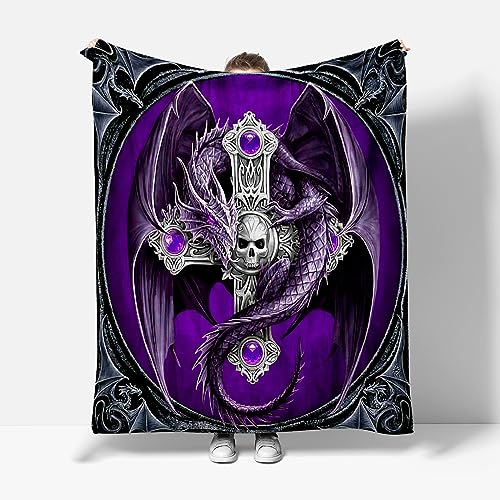 XCWYF Kuscheldecke Flauschige lila Totenkopf 130x150cm Wohndecke extra weich warm Flanell Fleecedecke, Falten beständig Anti-verfärben als Sofadecke oder Bettüberwurf XCWYF Kuscheldecke Flauschige lila Totenkopf 130x150cm Wohndecke extra weich warm Flanell Fleecedecke, Falten beständig Anti-verfärben als Sofadecke oder Bettüberwurf von XCWYF