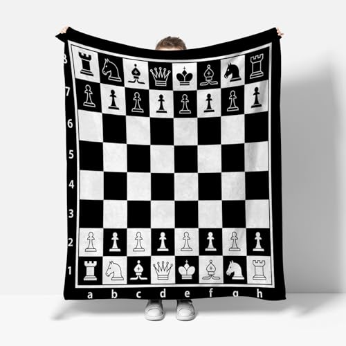 XCWYF Kuscheldecke Internationales Schach 180x220cm Warm Sherpa Sofaüberwurf Decke, Dicke Sofadecke Couchdecke, Flauschige Wohndecke für Couch von XCWYF