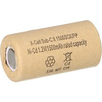 10x Xcell Akku Sub-C 1,2V 1500 mAh 1500SCK pp Pappmantel NiCd Hochstrom von XCell