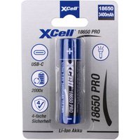 18650 Pro Li-Ion Akku 3,6V 3400mAh mit usb-c - Xcell von XCell