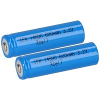 2x XCell IFR 14500 AA Solar Akku LiFePO4 3,2V 600mAh von XCell