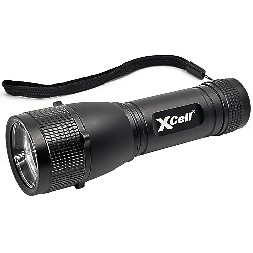 XCell 146362 LED Taschenlampe mit Handschlaufe, mit Holster, mit Stroboskopmodus batteriebetrieben 500 lm 7 h 179 g, Weiß von XCell