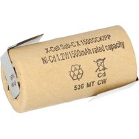 10x Xcell Sub-C Hochleistungsakku mit z- Lötfahne - 1,2V 1500 mAh Ni-CD von XCell