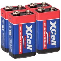 Xcell - 4x Rauchmelder 9V Lithium Batterien für Feuermelder 9v Block Batterie 10 Jahre von XCell