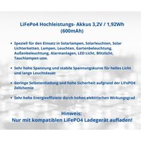Ifr 14500 aa Solar Akku LiFePO4 3,2V 600mAh - Xcell von XCell