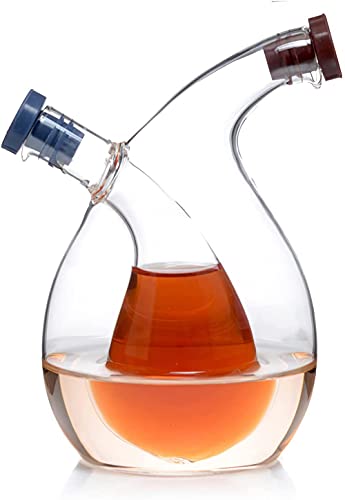 Olivenöl- Und Essigspender - 2 In 1 Klarglas-Öl- Und Essigspender - Küchenölspender Essigbehälter Flasche von XD Designs
