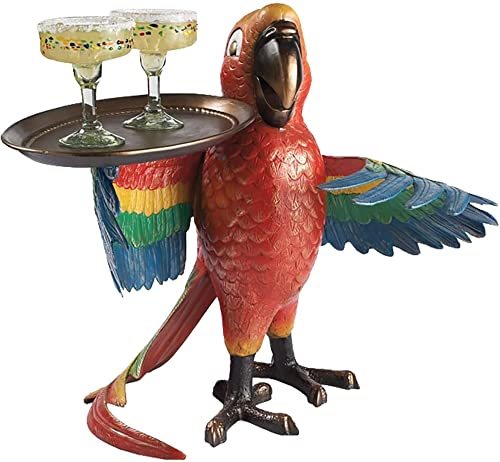 XD Designs Trinken Servieren Papagei Butler, Papagei Butler Statue Vogel Drink Servieren, Wohnzimmer Pool Küche Tiertablett Skulpturen Handwerk Dekoration-A von XD Designs