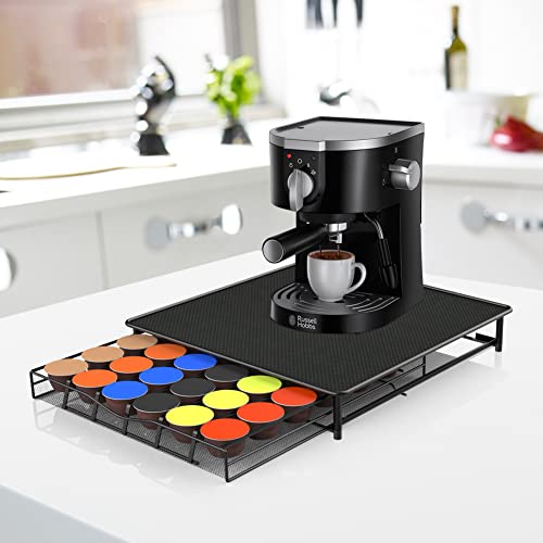 Schubladen für Kaffeekapseln, Kapselhalter Kapselschublade zur Aufbewahrung, Kaffeekapselhalter Schubladenbox zur Aufbewahrung für Nespresso Kapsel (39 * 35 * 7.5cm/36 Kapseln/schwarz) von XDAILUYYDS