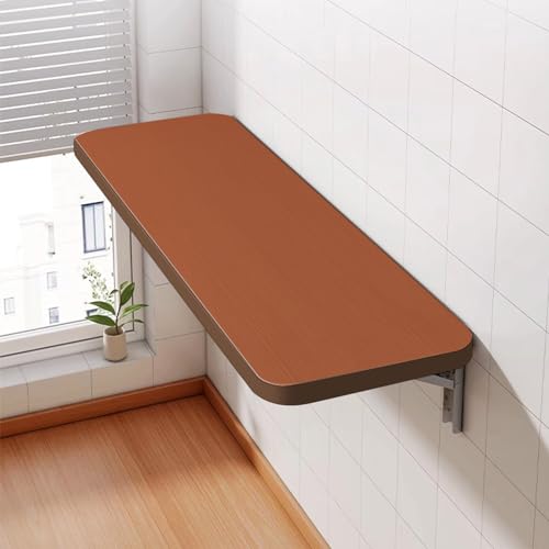 XDAILUYYDS Wandklapptisch Esszimmertische Klapptisch Küchentisch, Multifunktionaler Faltbarer Esstisch, Wandtisch, Computertisch, Schreibtisch, Wandhängetisch (60 * 30 * 1.6cm Teak Farbe) von XDAILUYYDS