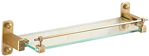 Badezimmeraufbewahrung, Handtuchständer, Badezimmerregal, Glasbadregal, ohne Nagel, rechteckig, gebürstetes Kupfer, 46,5 x 13 x 10 cm, Wäscheständer Badezimmeraufbewahrung, Handtuchständer, Badezimmerregal, Glasbadregal, ohne Nagel, rechteckig, gebürstetes Kupfer, 46,5 x 13 x 10 cm, Wäscheständer von XDAWQP