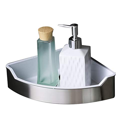 Badezimmerregal aus Edelstahl 304, einstöckiges, an der Wand hängendes, dreieckiges Eckregal für das Badezimmer, 220 mm x 220 mm x 65 mm, Badezimmerregal aus Edelstahl 304, einstöckiges, an der Wand hängendes, dreieckiges Eckregal für das Badezimmer, 220 mm x 220 mm x 65 mm, von XDAWQP