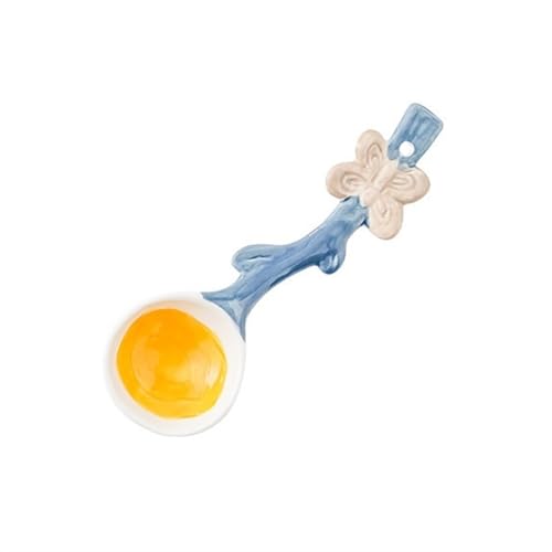 Esslöffel 2-teiliger süßer Keramiklöffel Frühstückslöffel Dessertlöffel Eislöffel Reislöffel Geeignet für Frauen, Mädchen, Kinder Servierlöffel,One Color Orange von XDAWQP